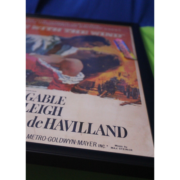 Vintage Gone With The Wind Framed 1939 Movie Promo Poster Portal Publications - Picture 8 of 12